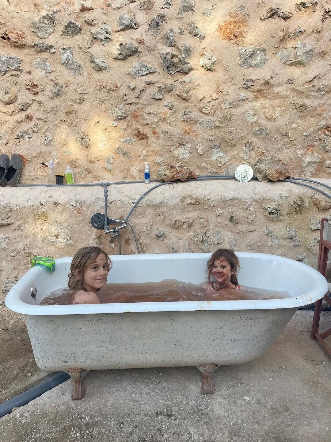 Children eating outdoors